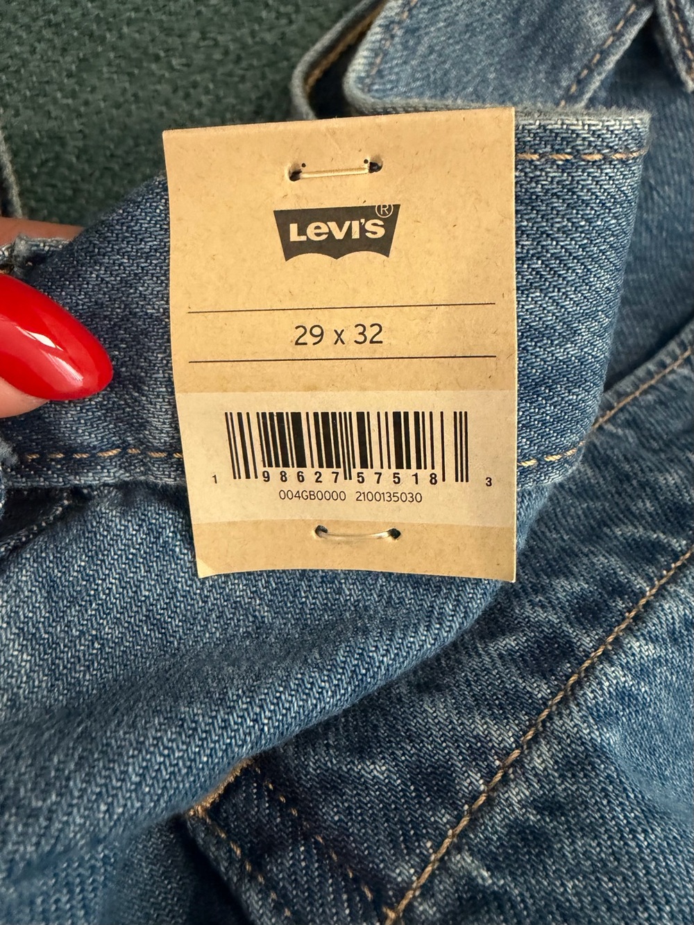 Levi's Medium Blue Wide-Leg Cargo Jeans - Picture 6 of 7